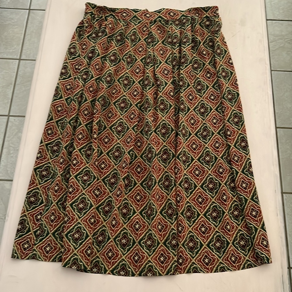 Vintage High Waist Printed A-Line Skirt